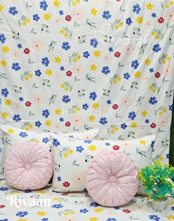 Spin 5pc Round Cushion bedsheet set