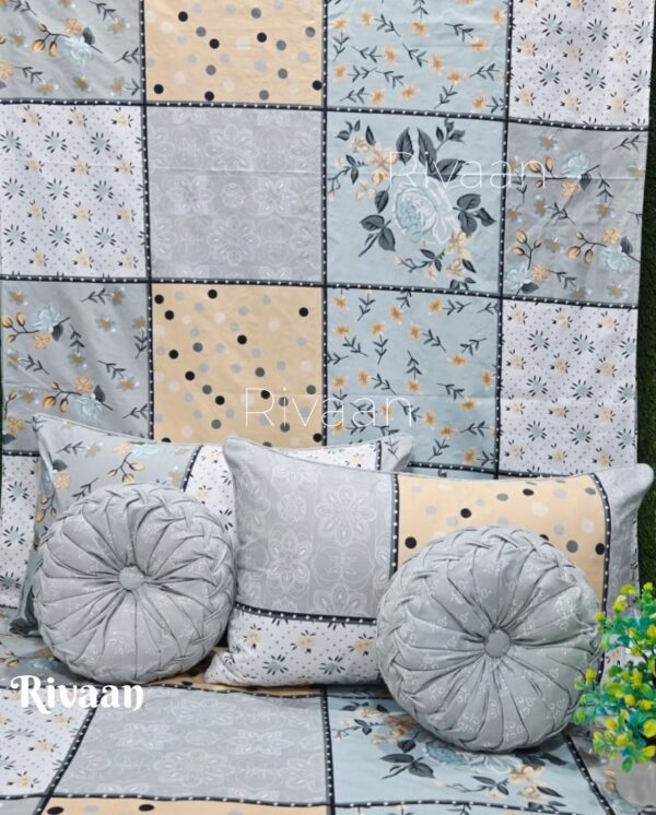 Spin 5pc Round Cushion Bedsheet set