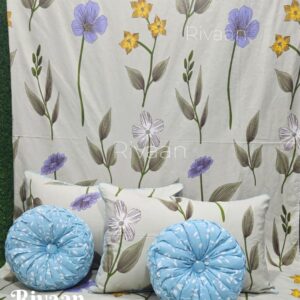 Spin 5pc Round Cushion Bedsheet set