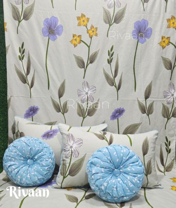 Spin 5pc Round Cushion Bedsheet set