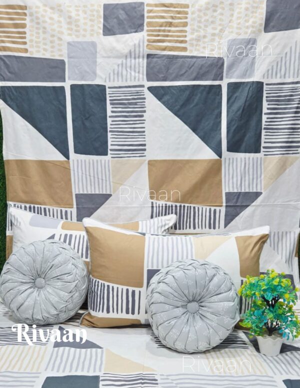 Spin 5pc Round Cushion Bedsheet set