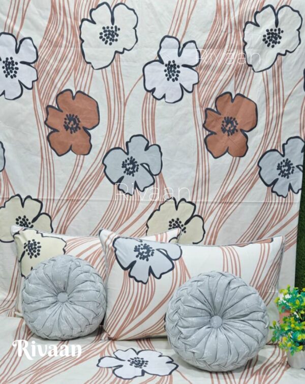 Spin 5pc Round Cushion bedsheet set