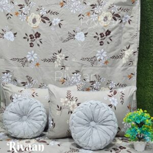 Spin 5pc Round Cushion bedsheet set
