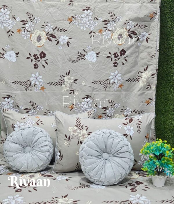 Spin 5pc Round Cushion bedsheet set