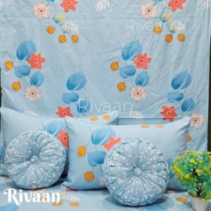 Spin 5pc Round Cushion bedsheet set