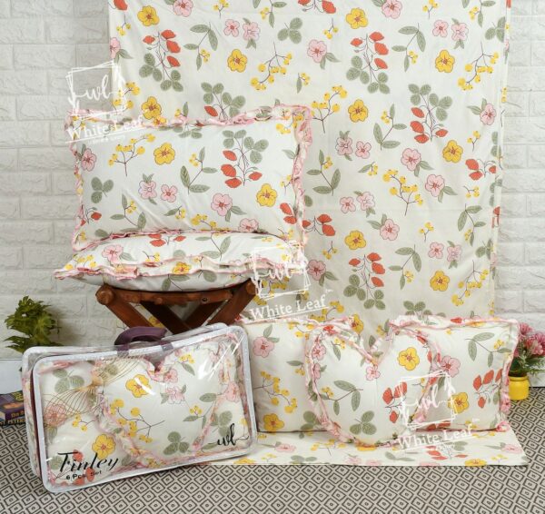 Finley 6pc Frill Heart Cushion Bedsheet set