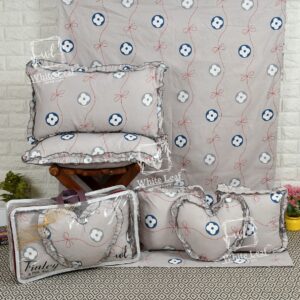 Finley 6pc Frill Heart Cushion Bedsheet set