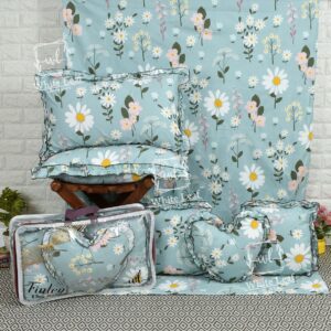 Finley 6pc Frill Heart Cushion Bedsheet set