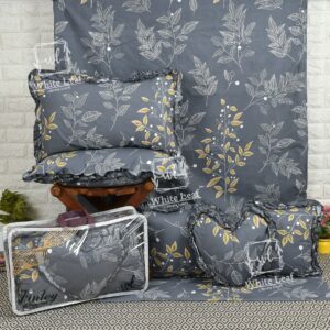 Finley 6pc Frill Heart Cushion Bedsheet set