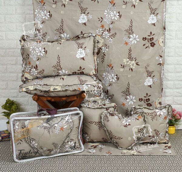 Finley 6pc Frill Heart Cushion Bedsheet set
