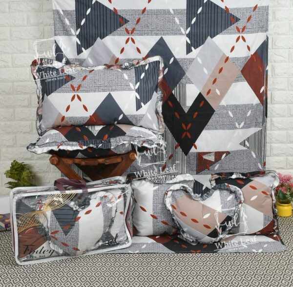 Finley 6pc Frill Heart Cushion Bedsheet set