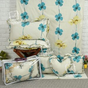 Finley 6pc Frill Heart Cushion Bedsheet set