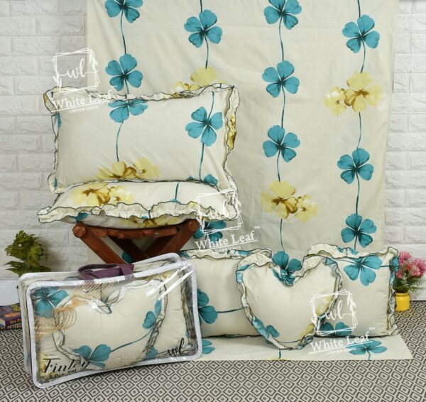 Finley 6pc Frill Heart Cushion Bedsheet set