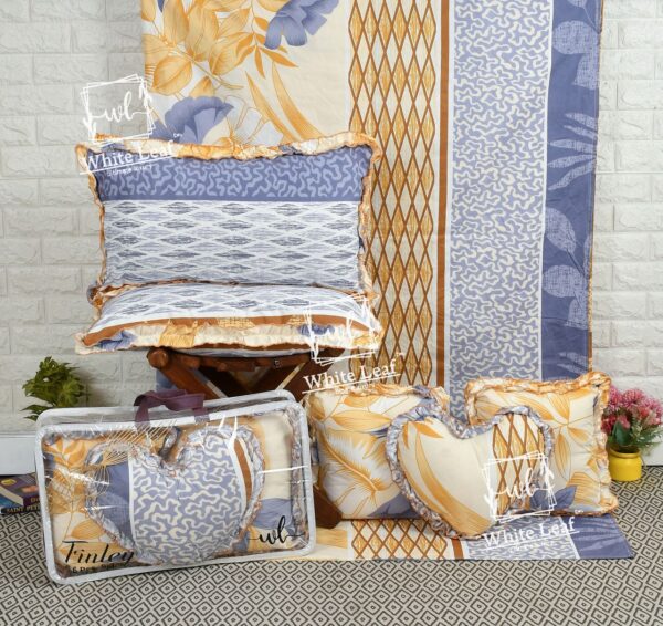 Finley 6pc Frill Heart Cushion Bedsheet set