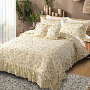 Heaven 5pc Quilted Bedcover Frill Set