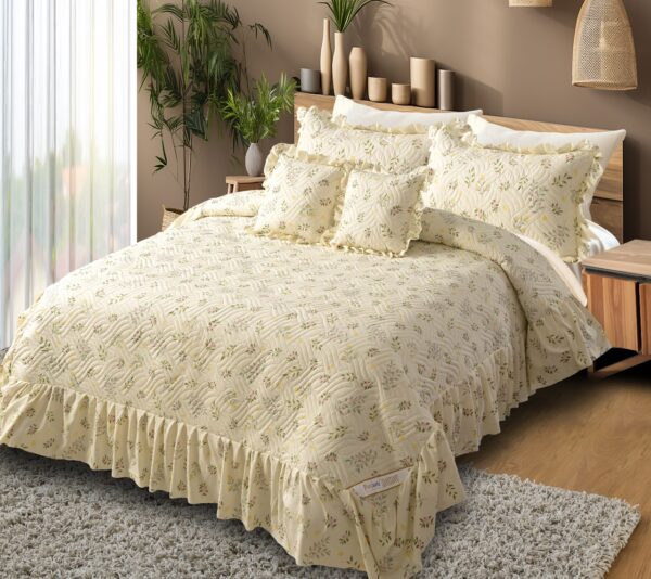 Heaven 5pc Quilted Bedcover Frill Set