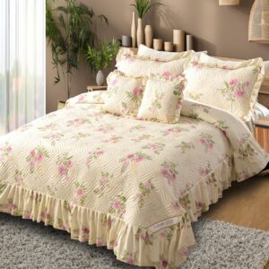 Heaven 5pc Quilted Bedcover Frill Set