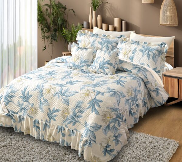 Heaven 5pc Quilted Bedcover Frill Set