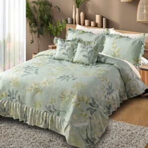 Heaven 5pc Quilted Bedcover Frill Set