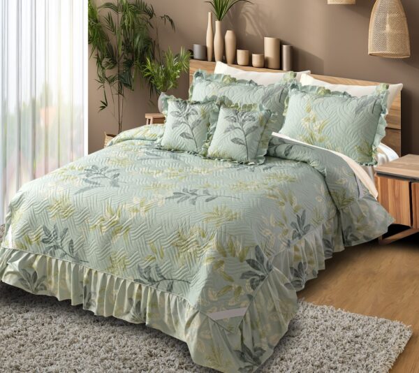 Heaven 5pc Quilted Bedcover Frill Set
