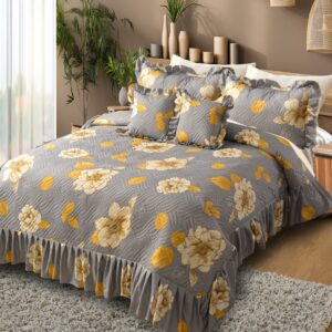 Heaven 5pc Quilted Bedcover Frill Set