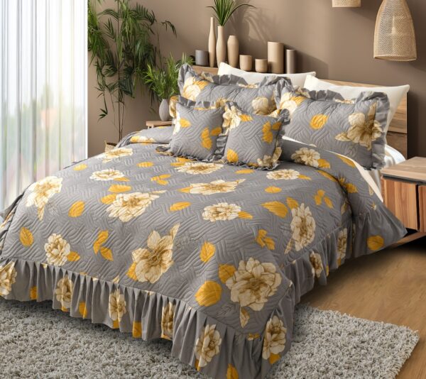 Heaven 5pc Quilted Bedcover Frill Set