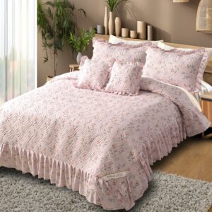 Heaven 5pc Quilted Bedcover Frill Set