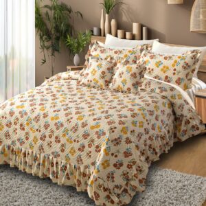 Heaven 5pc Quilted Bedcover Frill Set
