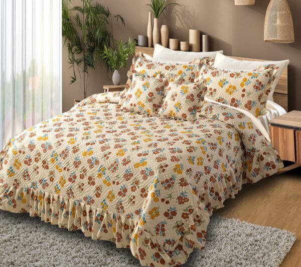 Heaven 5pc Quilted Bedcover Frill Set