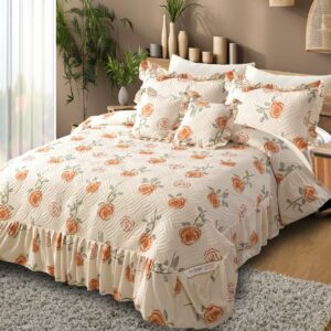Heaven 5pc Quilted Bedcover Frill Set