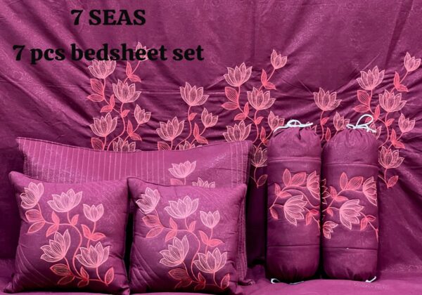Seven Star Beautiful 7pc Embroidery Bedding set